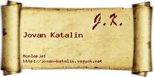 Jovan Katalin névjegykártya